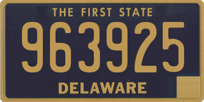 DE license plate 963925