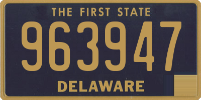 DE license plate 963947