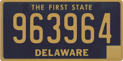 DE license plate 963964