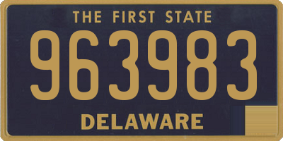 DE license plate 963983