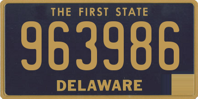 DE license plate 963986