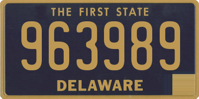 DE license plate 963989