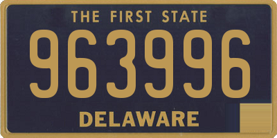 DE license plate 963996