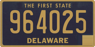 DE license plate 964025