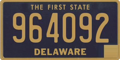 DE license plate 964092