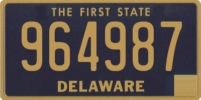 DE license plate 964987