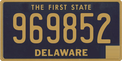 DE license plate 969852