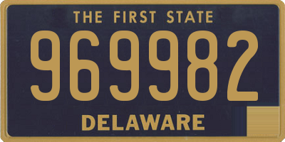 DE license plate 969982