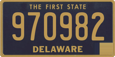 DE license plate 970982