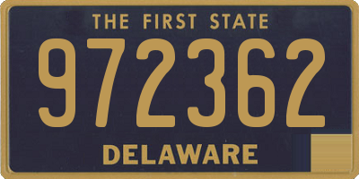 DE license plate 972362