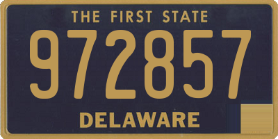 DE license plate 972857