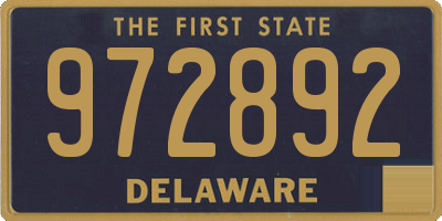 DE license plate 972892