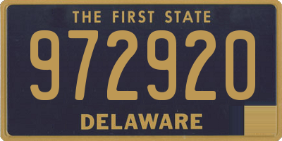 DE license plate 972920