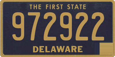 DE license plate 972922