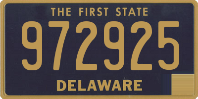 DE license plate 972925