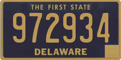 DE license plate 972934