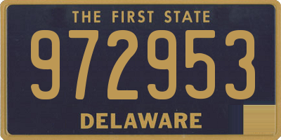 DE license plate 972953