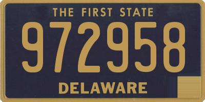 DE license plate 972958