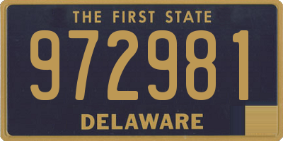 DE license plate 972981