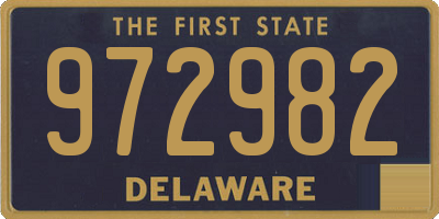 DE license plate 972982