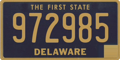 DE license plate 972985