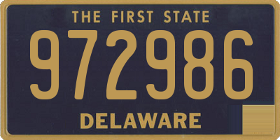 DE license plate 972986