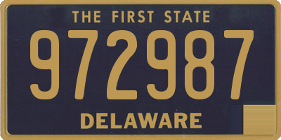 DE license plate 972987