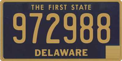 DE license plate 972988