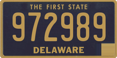 DE license plate 972989