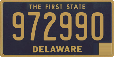 DE license plate 972990