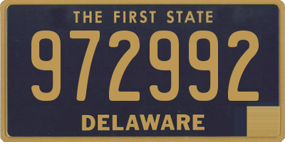 DE license plate 972992