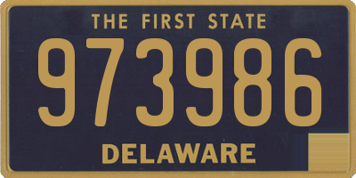 DE license plate 973986