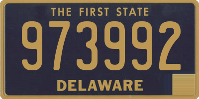 DE license plate 973992