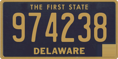 DE license plate 974238