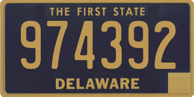 DE license plate 974392