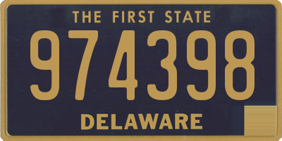 DE license plate 974398