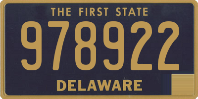 DE license plate 978922