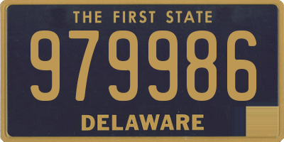 DE license plate 979986