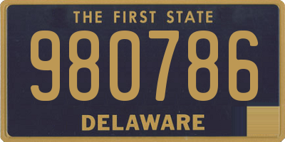 DE license plate 980786