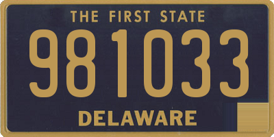 DE license plate 981033