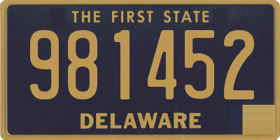 DE license plate 981452