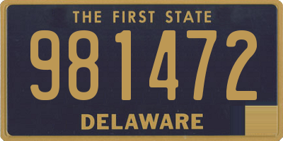 DE license plate 981472