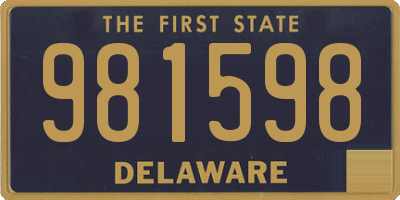 DE license plate 981598