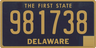 DE license plate 981738