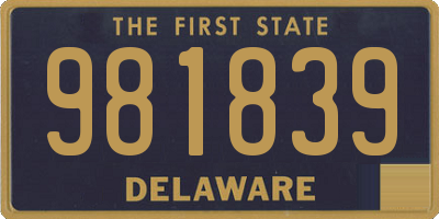 DE license plate 981839