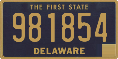 DE license plate 981854