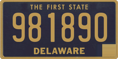 DE license plate 981890