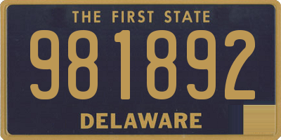 DE license plate 981892