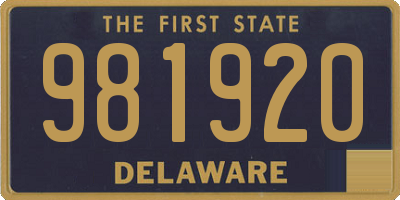 DE license plate 981920