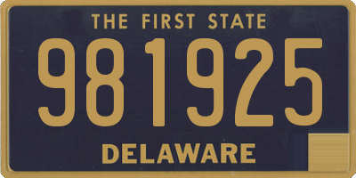 DE license plate 981925